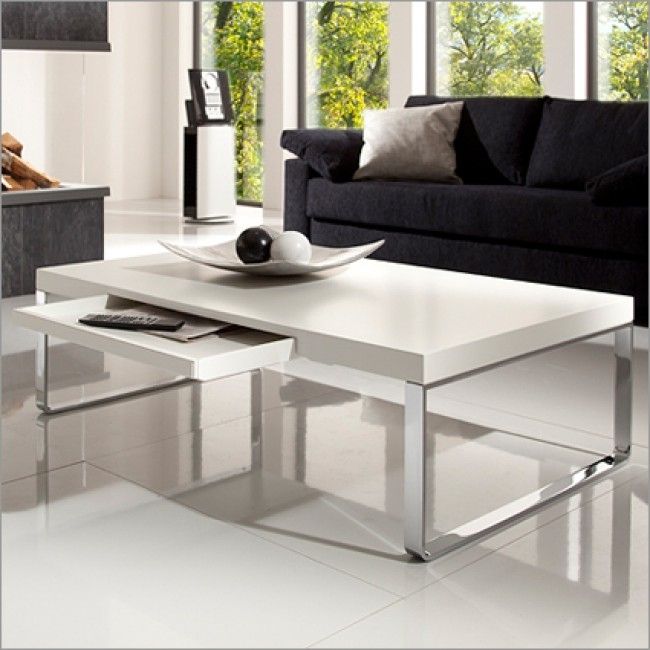 Amazing Premium White And Chrome Coffee Tables Pertaining To Bacher Arizona Coffee Table In 2 Sizes 18 Colour Options Chic (Photo 14 of 50)