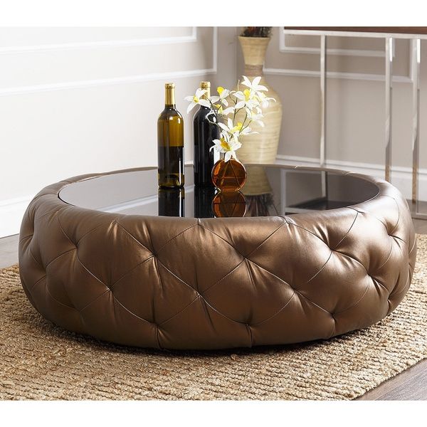 Amazing Series Of Oversized Round Coffee Tables Intended For Catchy Round Leather Coffee Table Leather Coffee Table With (View 31 of 40)