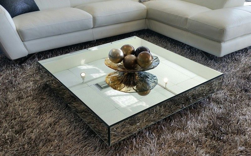 Amazing Trendy Coffee Tables Mirrored With Square Mirrored Contemporary Coffee Table Modern Coffee Table (View 14 of 50)