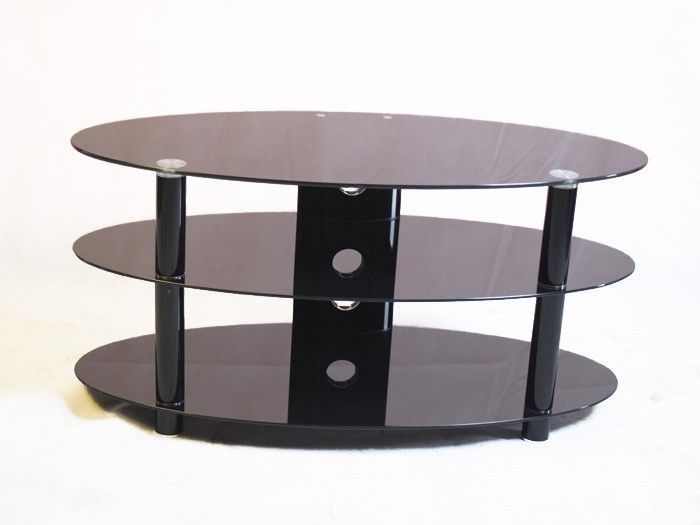 Amazing Unique Oval White TV Stands Pertaining To 61 Best Black Glass Tv Stands Images On Pinterest Cable (Photo 33 of 50)