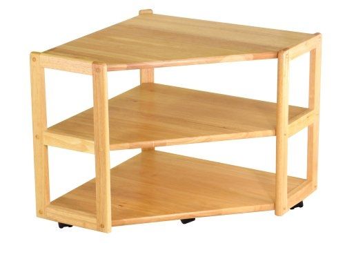 Amazing Wellknown Corner Wooden TV Stands Inside Amazon Winsome Wood Corner Tv Stand Natural Kitchen Dining (View 20 of 50)