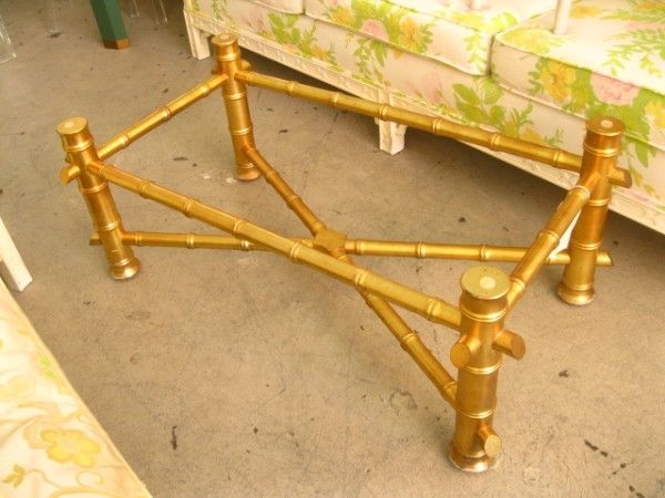 Amazing Well Known Gold Bamboo Coffee Tables Inside Gold Faux Bamboo Table Base Circa Who (View 10 of 50)