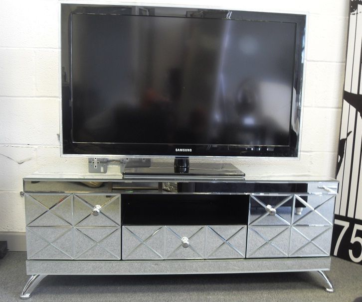 Amazing Well Known Mirrored TV Cabinets Furniture Throughout Venetian Mirrored Tv Unit Mirrored Tv Cabinet With Storage (Photo 45 of 50)