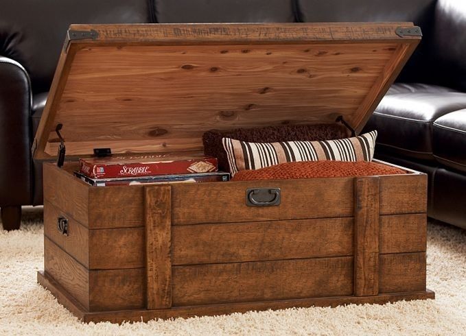 Amazing Well Known Rustic Storage DIY Coffee Tables Pertaining To Storage Chest Wooden Universalcouncil (View 34 of 50)