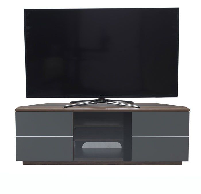 Amazing Well Known Walnut Corner TV Stands Intended For Cf New Milan Walnut And Grey Tv Cabinet (Photo 33 of 50)