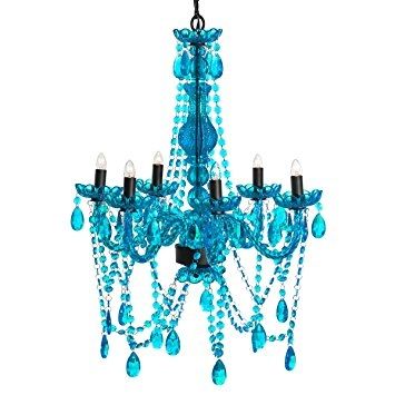 Amazon 3c4g Chandelier Turquoise Home Kitchen Within Turquoise Crystal Chandelier Lights (View 12 of 25)
