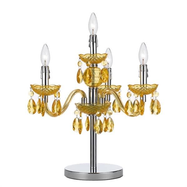 Angelohome Gold Faux Crystal Candelabra Table Lamp Free Within Faux Crystal Chandelier Table Lamps (View 12 of 25)