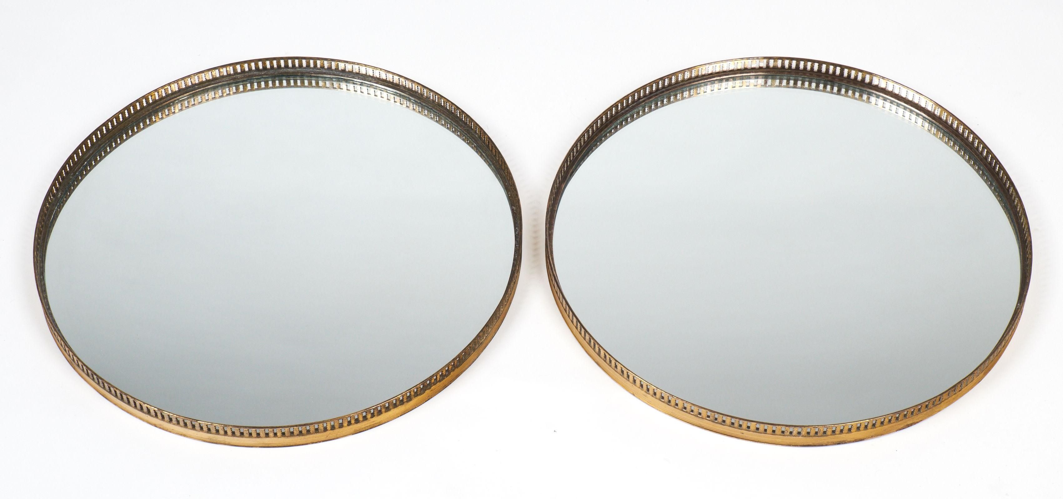 Antique Brass Gallery Round Wall Mirrors – Jean Marc Fray Inside Vintage Wall Mirrors (View 19 of 20)