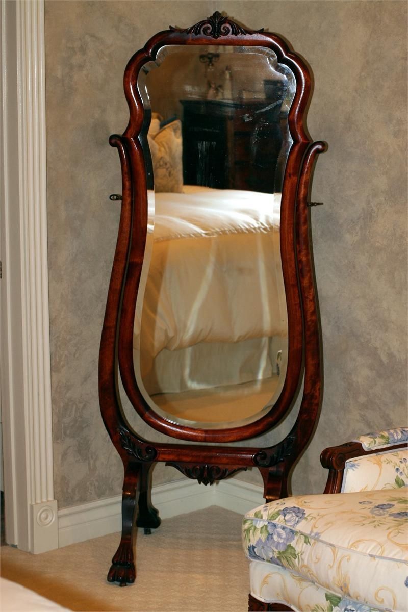 Antique Mahogany Full Length Cheval Mirror Within Full Length Cheval Mirror (View 13 of 20)