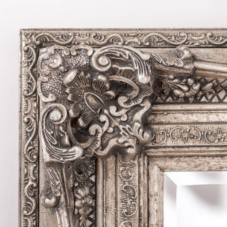 Antique Silver Ornate Rococo Mirrorhand Crafted Mirrors With Regard To Pewter Ornate Mirror (View 4 of 20)