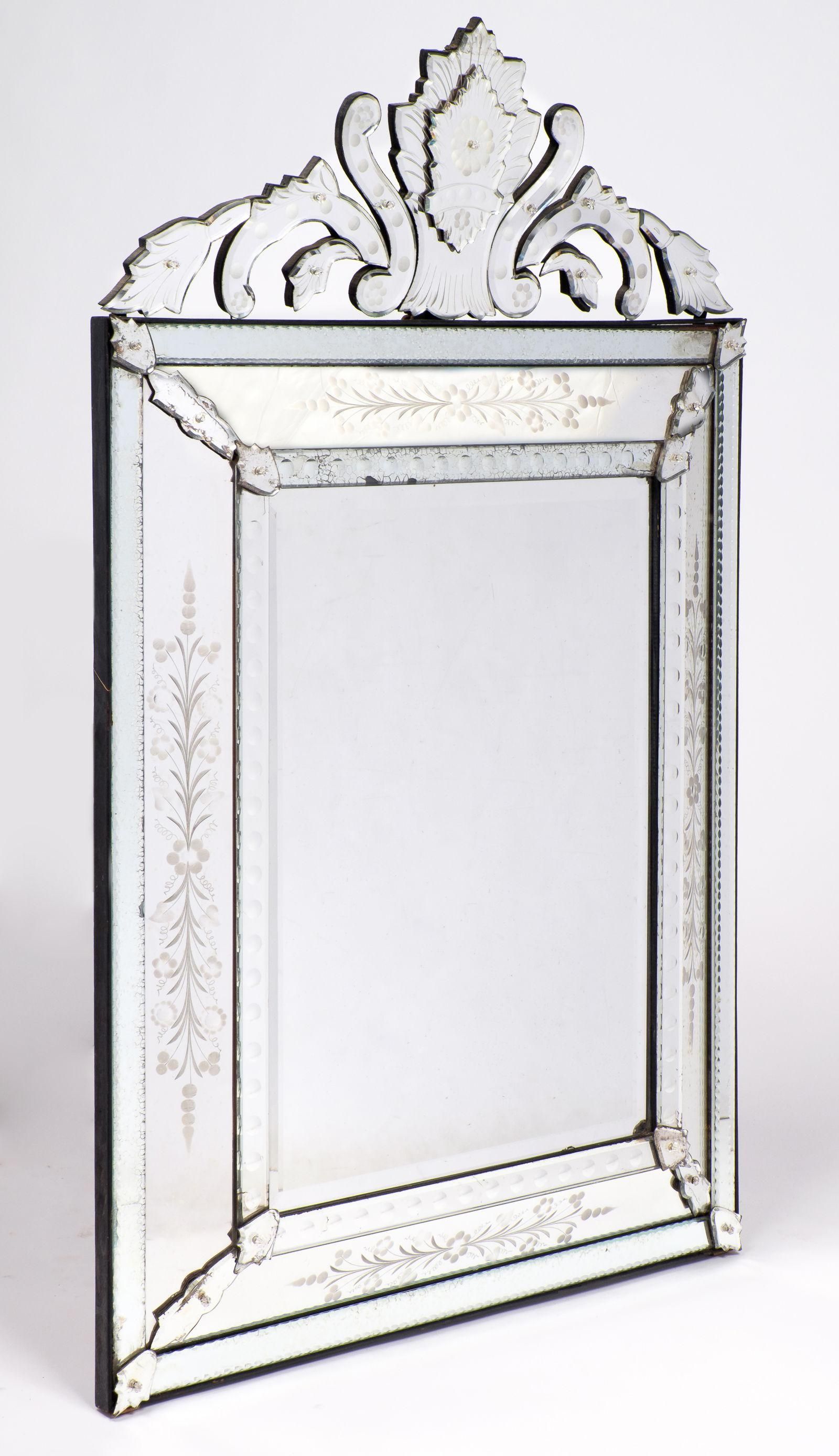 Antique Venetian Glass Mantel Mirror – Jean Marc Fray With Regard To Antique Venetian Glass Mirror (View 18 of 20)