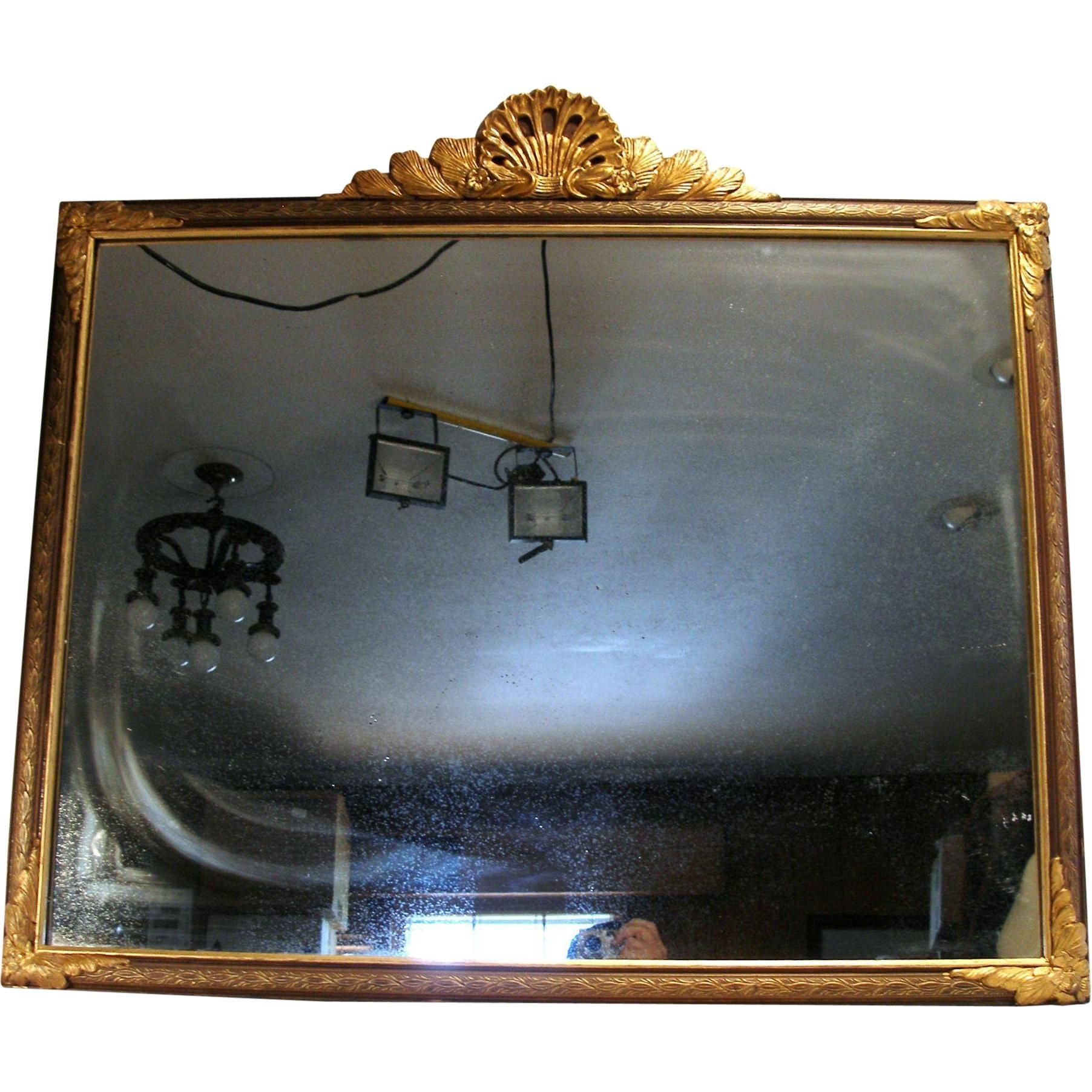 Antique Victorian Style N.y. Shell Crest Gold Gilt Wood Frame Wall For Mantle Mirror (Photo 19 of 20)