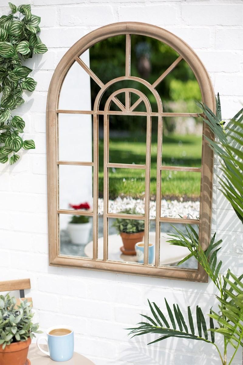 Arched Metal Garden Mirror Stone Effect – Savvysurf.co (View 12 of 20)