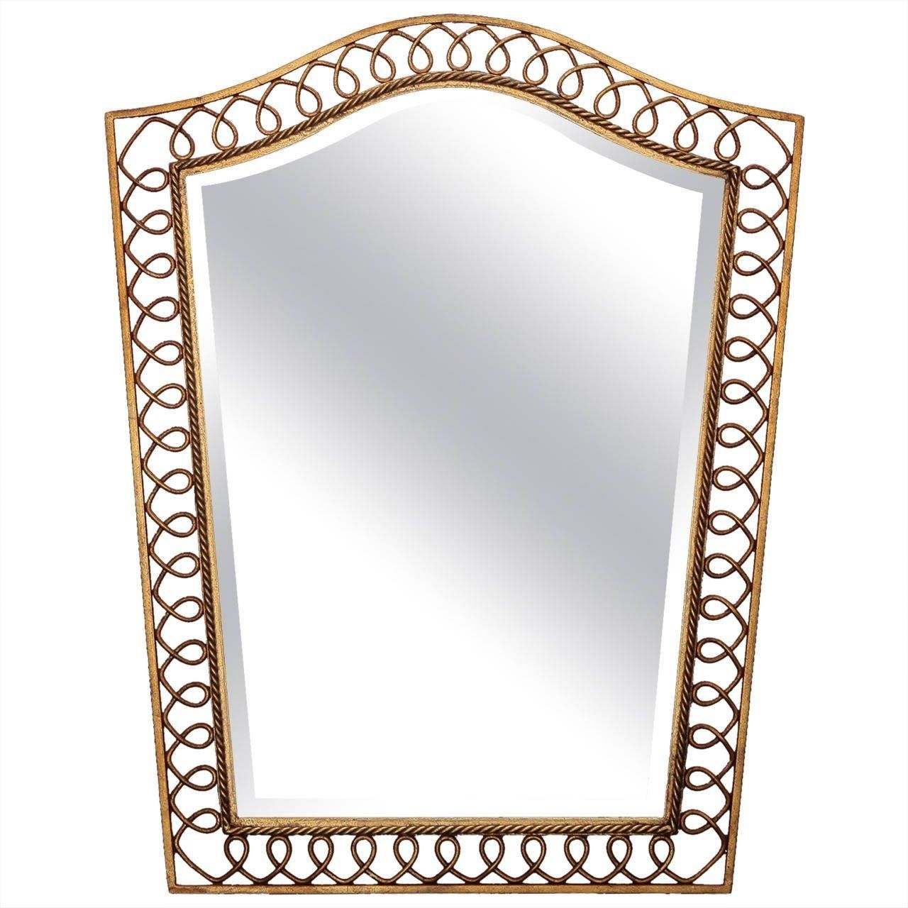 Art Deco Gilt Iron Framed Shield Shape Mirror At 1Stdibs With Regard To Iron Framed Mirror (Photo 10 of 20)