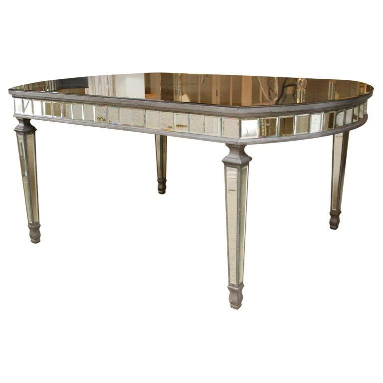 Art Deco Oval Mirrored Dining Table At 1Stdibs Inside Mirrored Dining Tables (View 7 of 20)
