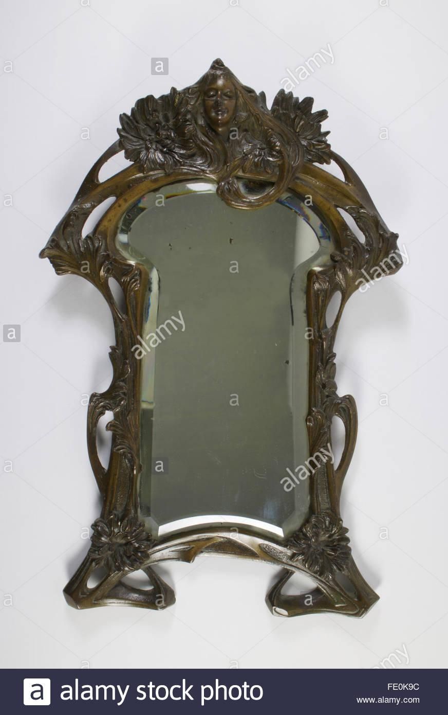 Art Nouveau French Bronze Wall Mirror Stock Photo, Royalty Free Intended For Art Nouveau Wall Mirror (Photo 18 of 20)