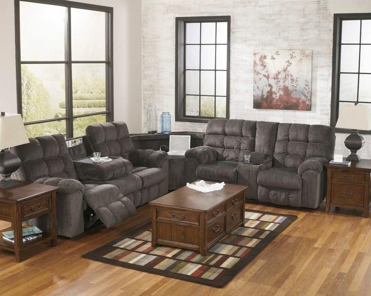 Ashley Acieona Slate Power Strip Sectional Reclining Sofa Loveseat Within Reclining Sofas And Loveseats Sets (Photo 10 of 20)