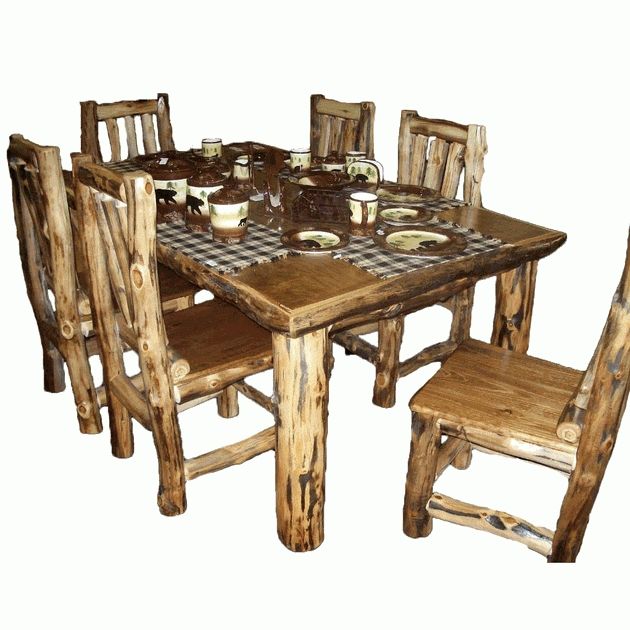 Aspen Log Furniture: 42 Inch X 96 Inch Aspen Dining Table|Black Inside Aspen Dining Tables (Photo 4 of 20)