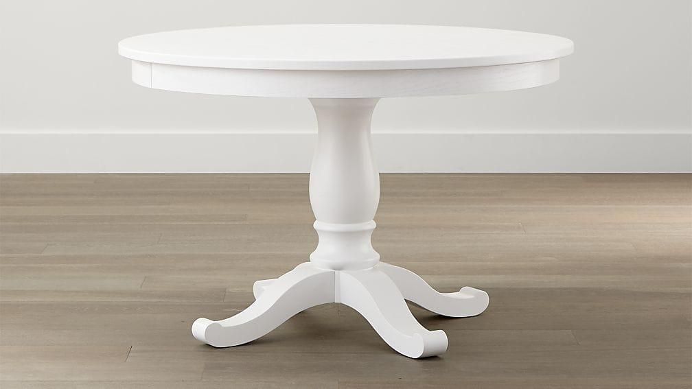 Avalon 45" White Extension Dining Table | Crate And Barrel For Large White Round Dining Tables (Photo 11 of 20)