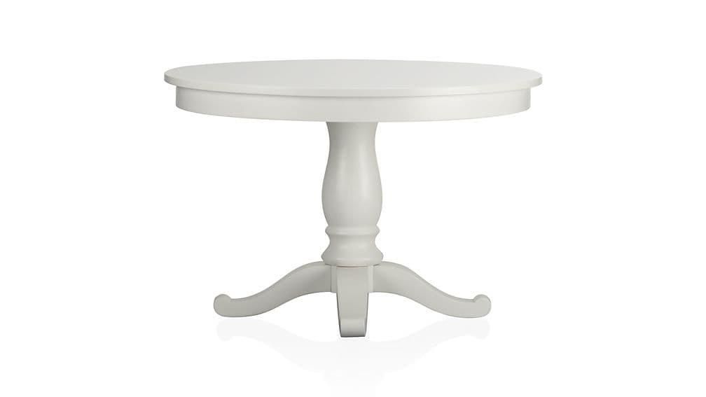 Avalon 45" White Extension Dining Table | Crate And Barrel Throughout Round White Extendable Dining Tables (Photo 9 of 20)