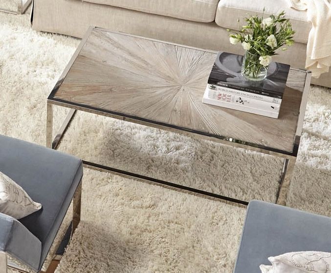 Awesome Brand New Chrome Coffee Tables In Parquet Top Chrome Coffee Table Dear Keaton (View 46 of 50)