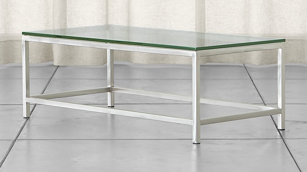 Awesome Brand New Glass Coffee Tables With Shelf Intended For Era Rectangular Glass Coffee Table Crate And Barrel (Photo 48 of 50)