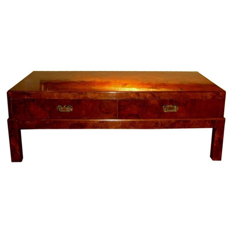 Awesome Elite Campaign Coffee Tables Throughout Carpathian Elm Burl Oriental Campaign Style Coffee Table At 1stdibs (View 10 of 50)