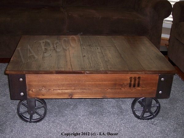 Awesome Fashionable Rustic Coffee Table With Wheels Within Best 25 Coffee Table With Wheels Ideas On Pinterest Industrial (View 36 of 50)