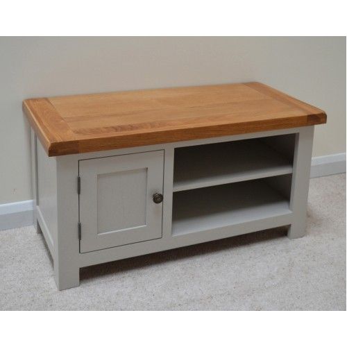Awesome Favorite Grey Wood TV Stands Throughout Stone Grey Painted Oak Tv Stand Entertainment Unit (Photo 2 of 50)