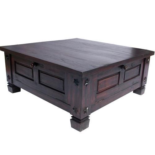 Awesome Favorite Square Storage Coffee Table In Russet Solid Wood 4 Doors Square Rustic Coffee Table With Storage (View 14 of 50)