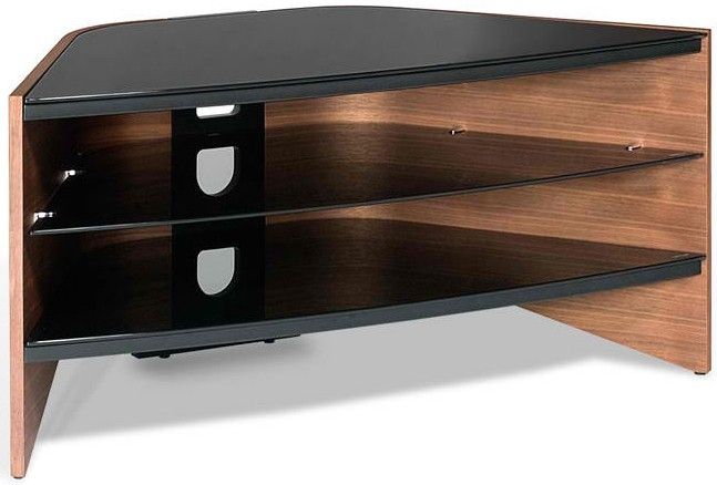 Awesome High Quality Techlink Riva TV Stands For Techlink Riva Rv100w Tv Stand Walnut Frame With Black Glass (Photo 2 of 50)