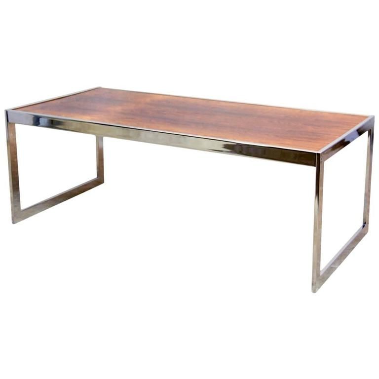 Awesome Latest Chrome Coffee Tables With Regard To Rosewood And Chrome Coffee Table Howard Miller At 1stdibs (View 43 of 50)
