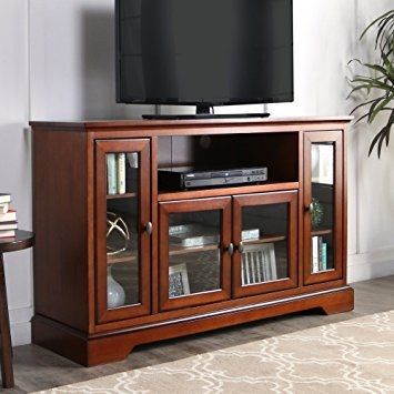 Awesome Latest Highboy TV Stands Within Amazon We Furniture 52 Wood Highboy Style Tall Tv Stand (View 5 of 50)