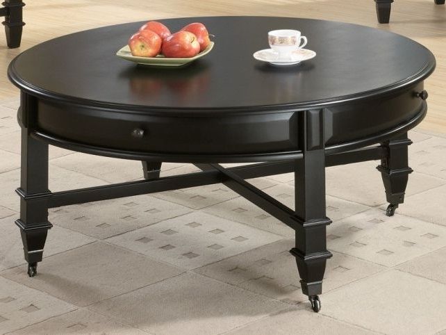 Awesome New Round Coffee Tables With Drawer Inside Black Round End Table With Drawer Starrkingschool (Photo 5 of 50)