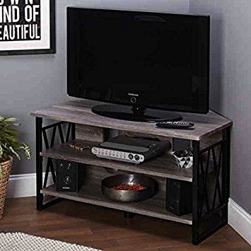 Awesome Popular Corner Wooden TV Stands Pertaining To Amazon Simple Living Seneca Corner Wood Tv Stand Electronics (View 32 of 50)