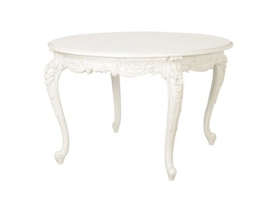 Awesome Premium French White Coffee Tables With Chateau Antique White French Carved Round Dining Table White (View 23 of 50)