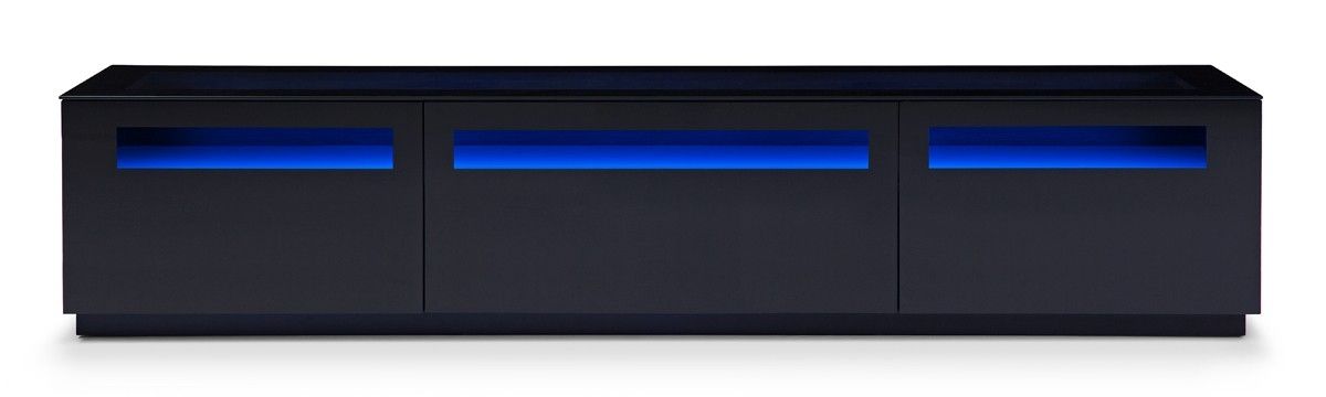 Awesome Series Of Contemporary Black TV Stands Intended For Lowry Contemporary Black Tv Stand (Photo 13 of 50)