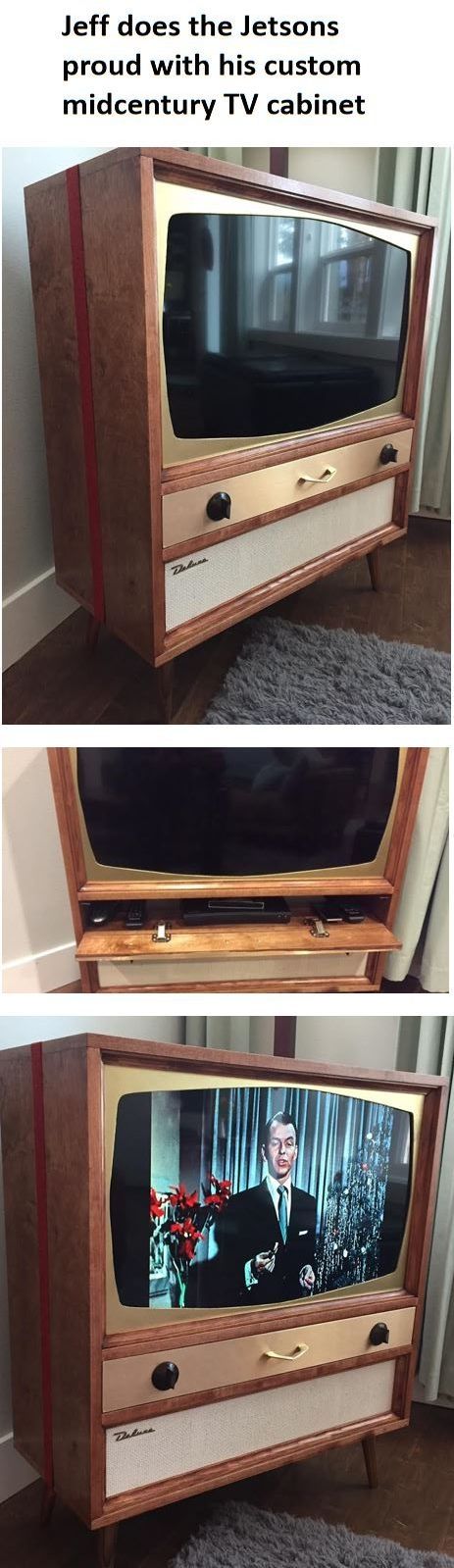 Awesome Well Known Modern TV Cabinets For Flat Screens Within Jeff Builds A Midcentury Modern Tv Cabinet For His Flat Screen Tv (View 20 of 50)