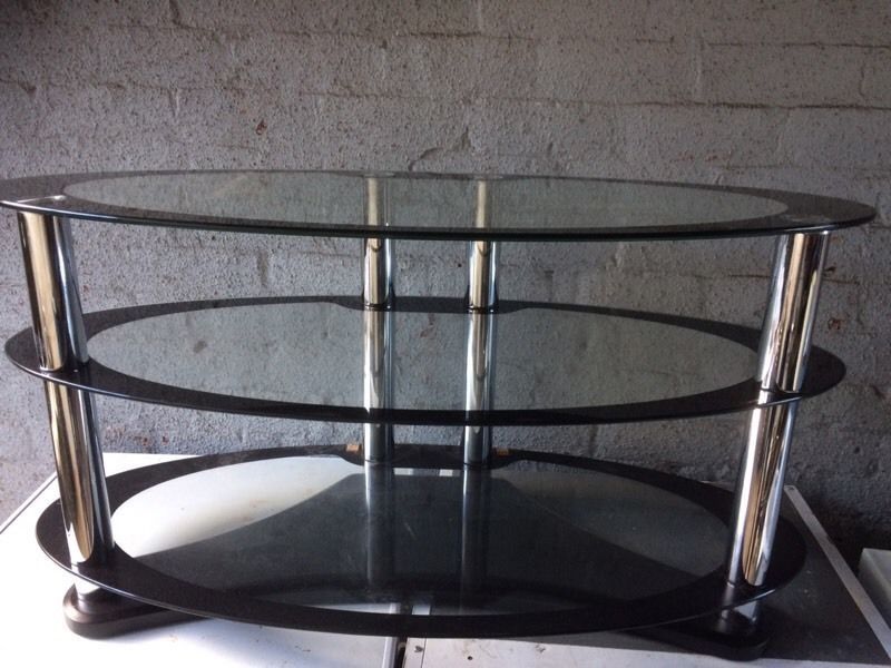 Awesome Wellliked Oval Glass TV Stands For Large 3 Tier Oval Glass Tv Stand 10 In Orrell Manchester Gumtree (View 9 of 50)