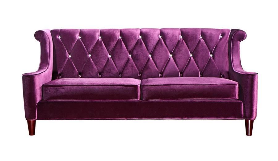 Barrister Sofa (Purple Velvet & Crystal) – [Lc8443Purple] : Decor With Regard To Barrister Velvet Sofas (View 17 of 20)