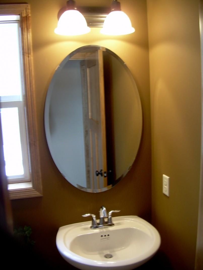 Bathroom: Mirrors For Bathrooms Ideas Hung On Cream Wall With Oval With Oval Shaped Wall Mirrors (Photo 9 of 20)