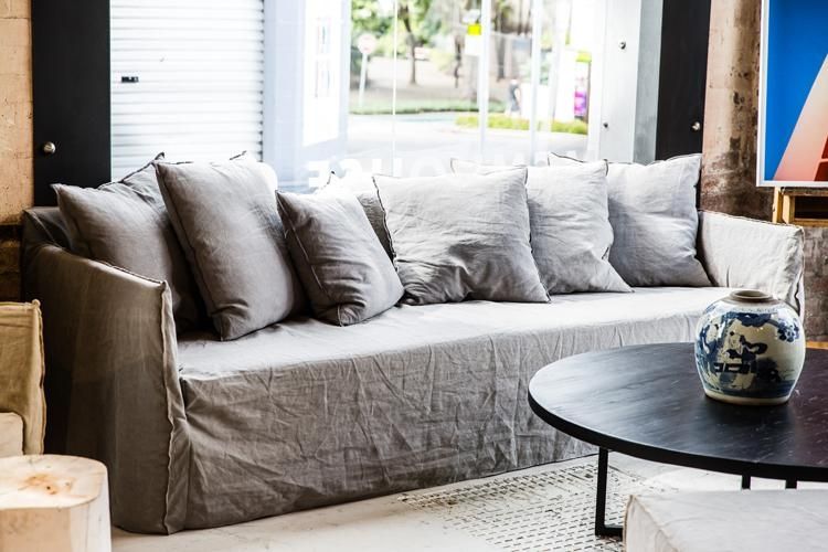 Beautify Your Ikea Sofa With Custom Long Skirt Slipcovers Throughout Slipcover Style Sofas (View 17 of 20)