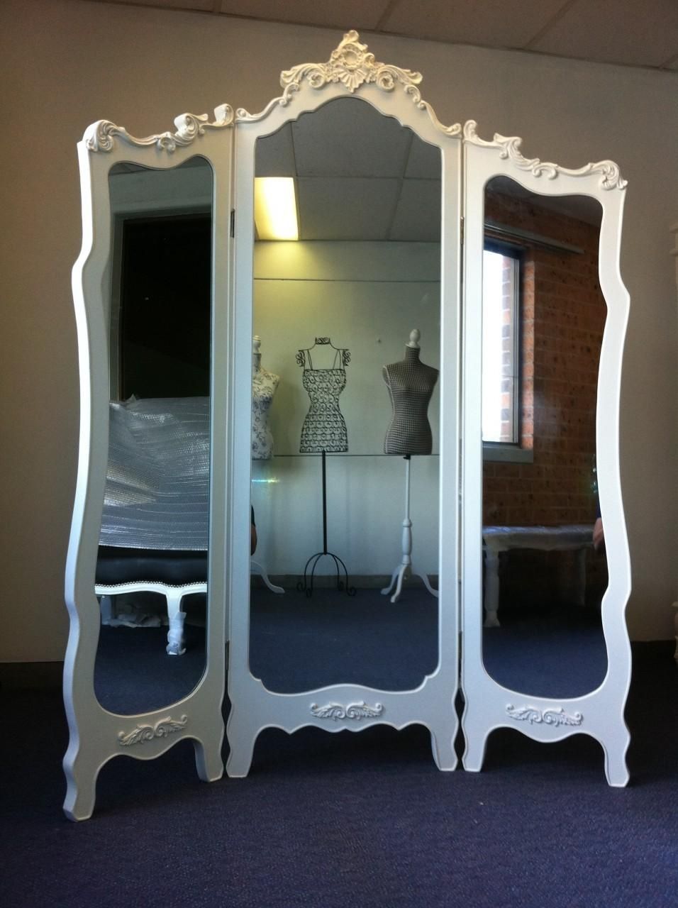 Bedroom Furniture : Mirror's Edge Full Length Floor Mirror With Floor Dressing Mirror (Photo 10 of 20)