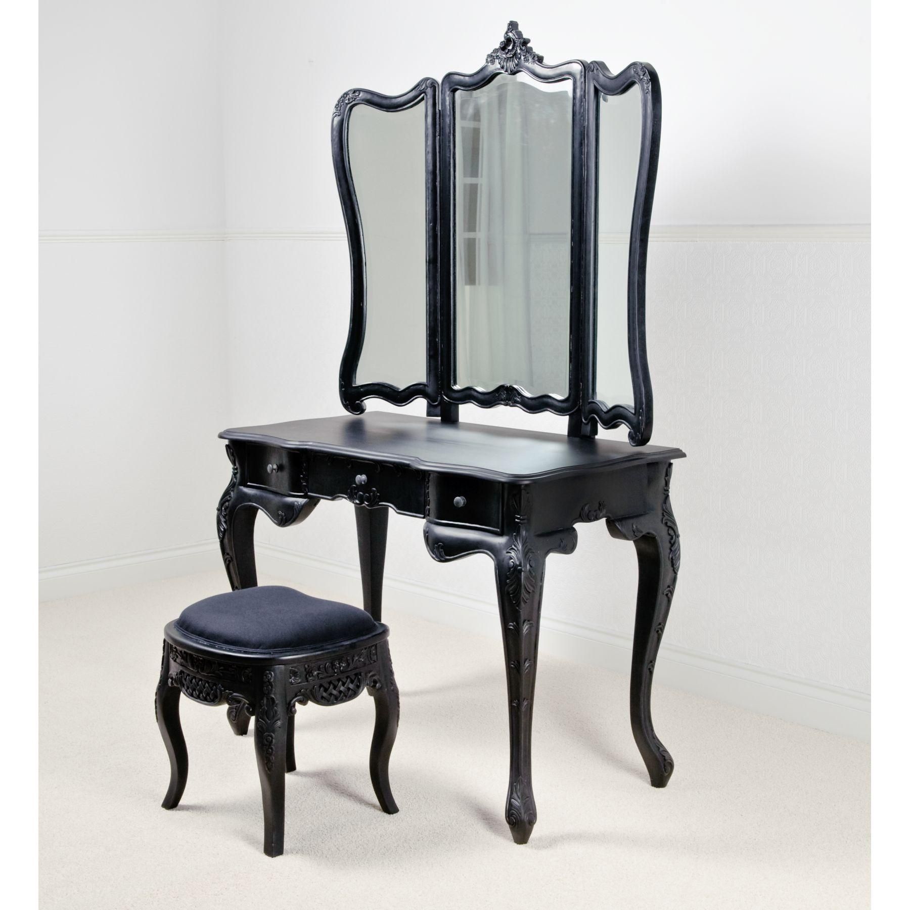 Bedroom Furniture Sets : Dressing Table Black Vanity Desk With Intended For Black Dressing Mirror (View 8 of 20)