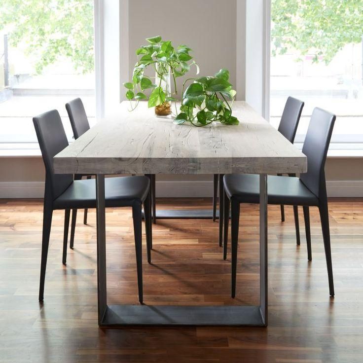 New Brushed Metal Dining Table with Simple Decor