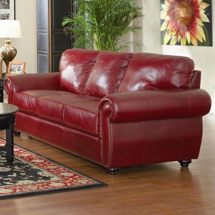 Featured Photo of Dark Red Leather Sofas