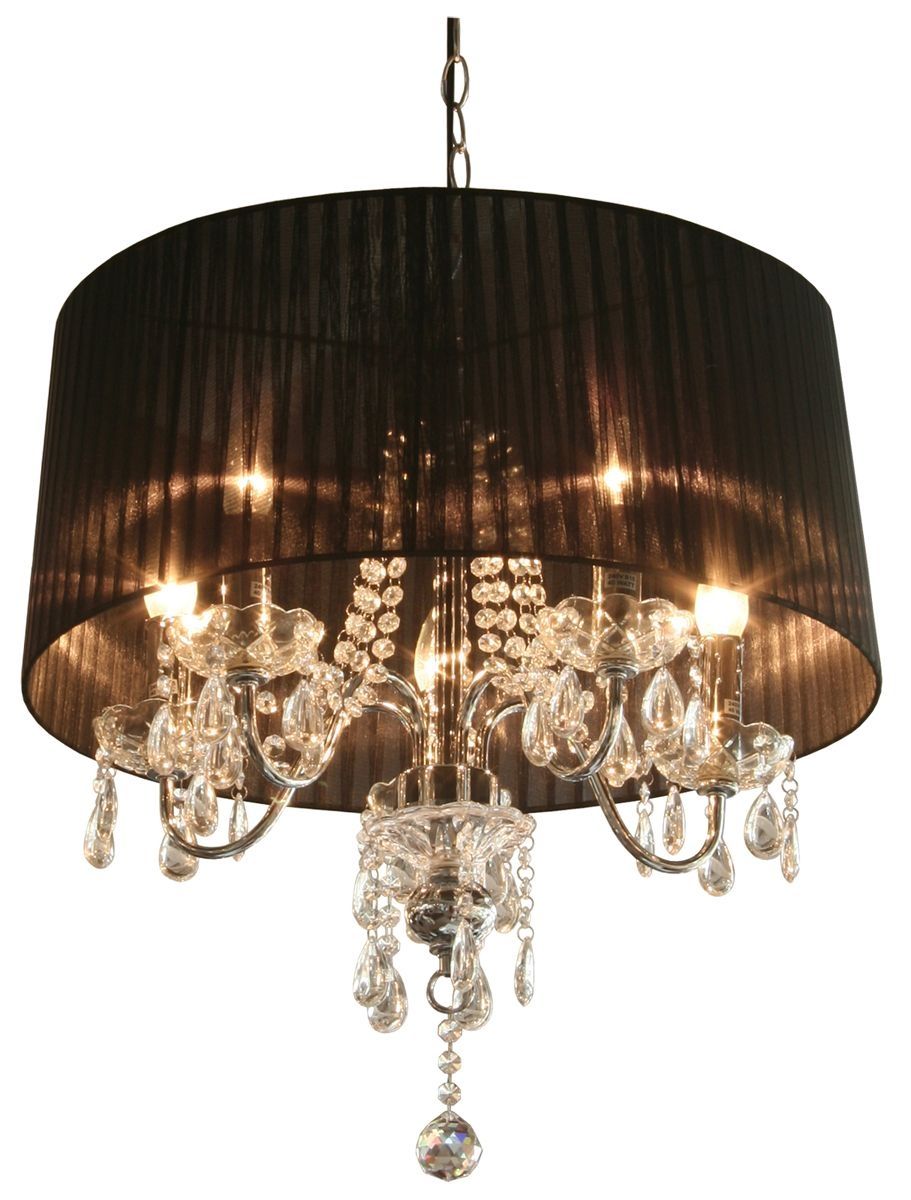 Black Crystal Chandelier With Shade Lavola House Mini Shades Lamp Regarding Crystal Chandeliers With Shades (View 13 of 25)
