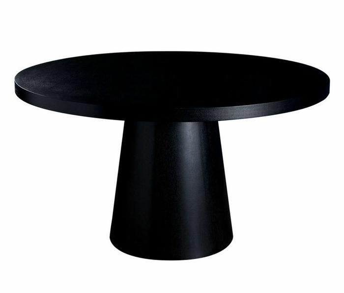 Black Pedestal Dining Table | Kobe Table Intended For Black Circular Dining Tables (Photo 6 of 20)