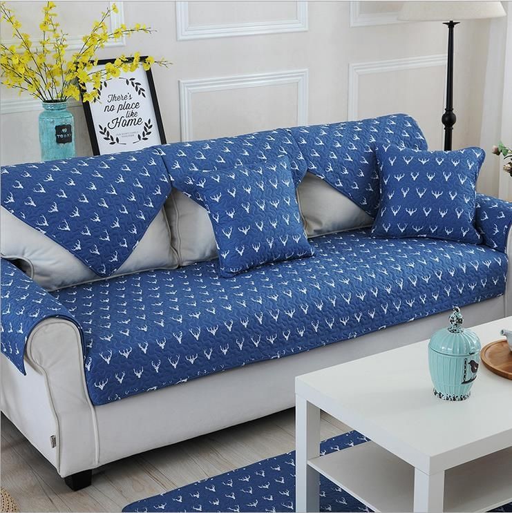 Blue Sofa Cover Promotion Shop For Promotional Blue Sofa Cover On In Blue Slipcover Sofas (Photo 8 of 20)