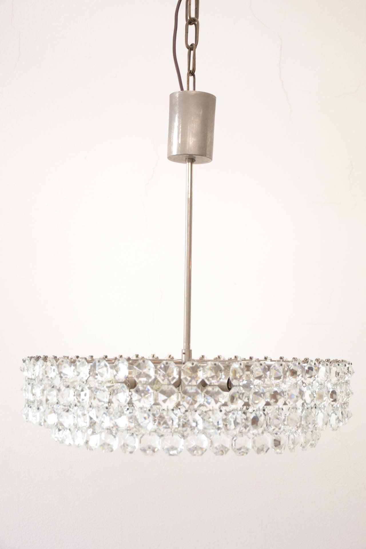 Brass Nickel Plated Bakalowits Vienna Faceted Crystal Chandelier Throughout Vienna Crystal Chandeliers (Photo 9 of 25)